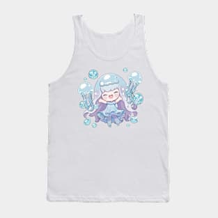 Pastel Jellyfish Girl Chibi Anime Art Tank Top